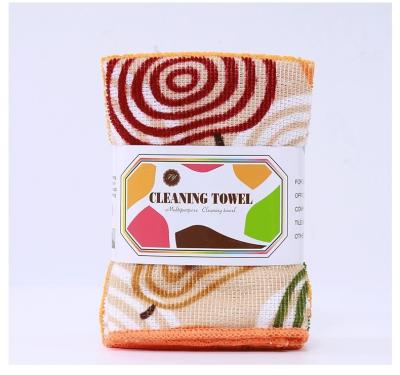 China 4pcs Viable Microfiber Printing Cleaning Cloth Microfiber Towel Kitchen Towels Washing Cloth for sale