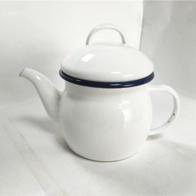 China Sustainable Portable Vintage Enamel Kettle Round Shape 1L for sale