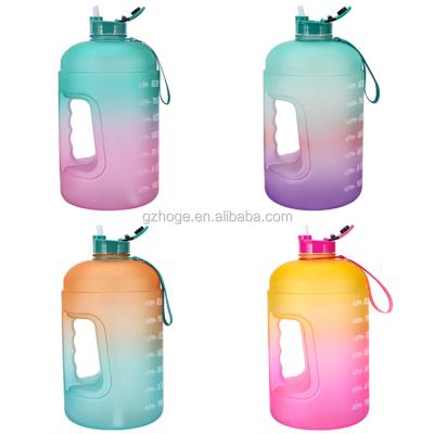 China 1 Gallon Viable Water Bottle With Straw Clear Plastic Large Drinking Bottles Jug GYM Cup BPA Free GYM Sports Water Bottle for sale