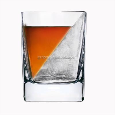 China Factory direct sales double wall whiskey KOREAN crystal glass whiskey glass cup with silicone lid for sale