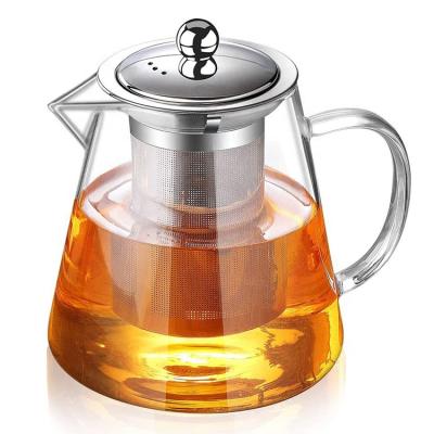 China Viable Glass Teapot 32oz with Removable Stainless Steel Infuser and Filter Steeper Tea Maker for Blooming and Loose Leaf Teapots for sale