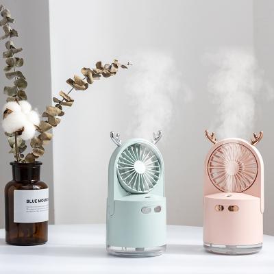 China Portable Car Air Humidifier USB Rechargeable Car Cooler Fan Outdoor Travel Sports Handheld Quiet Electric Fan for sale