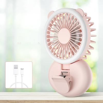 China Car Portable Mini Handheld USB Fan Charging Personal Small Fan Lens Mobile Selfie Lamp Clip Fan for sale