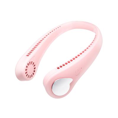 China Mini Usb Rechargeable Electric Air Conditioner Neck Fan Portable Leafless Outdoor Sports Neck Hanging Lazy Fan Bladeless Fan for sale