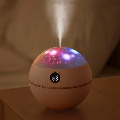 China 550ml Projection Lamp Commercial Wireless Air Humidifier Mist Maker with Digital Battery Screen Rechargeable Portable Aromatherapy Diffuser for sale