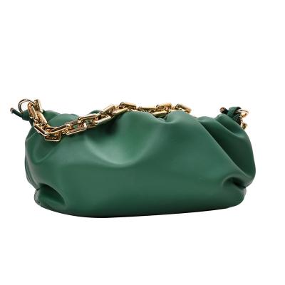 China ENGLAND STYLE 2020 PU leather thick chain purse cloud bag soft chain dumpling for large size luxury armpit for sale