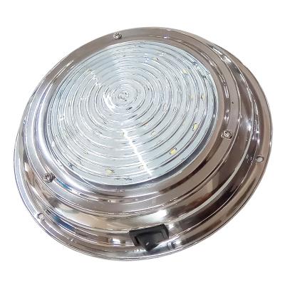 China Whosale Stainless Steel Marine Lamp 7inch Chrome Plated Painted White 2835 SMD LED Boats Dome Lights for sale