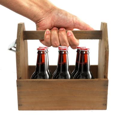 China High Quality Natural Custom Made 6 Bottle Beer Wooden Case Simple Classic Design Viable for sale