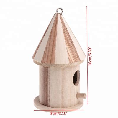 China Small Viable Wooden Wren Wooden Garden Bird Cage Blue Tit Bird Nest House Nest for sale