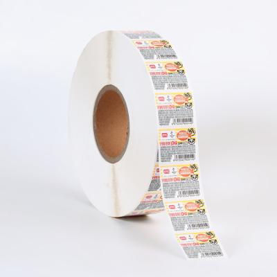 China Waterproof New Model Customized Size Printing Adhesive Label Roll Food Box Packing Label for sale