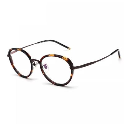 China For Hot Selling Custom Glasses Titanium Temple Reading Glasses Around Optical Glasses For Myopia for sale