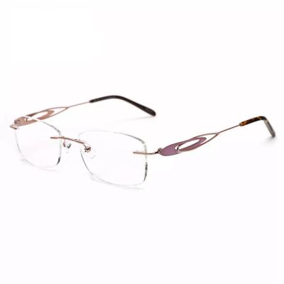 China For Reading Glass New Arrival Ready Stock Titanium Optical Frames Fashion To Eyewear Rimless Glasses New Fashionable for sale