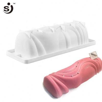 China Novelty Long Loaf Design 3d Approved Sustainable Silicon Cake Baking Molds For Cake for sale