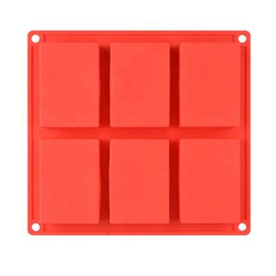 China Rectangle Disposable Models Silicone Soap Molds 6 Cavities Soap Making Mold Supplies Handcraft Make Tool for sale