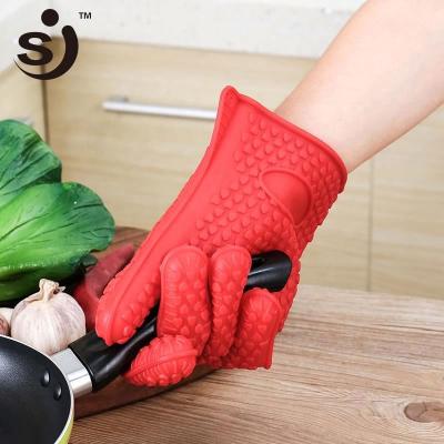 China Bpa Free Non-Stick Heat Resistant Reusable Silicone Cooking Gloves For Oven Kitchen for sale