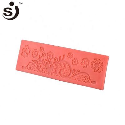 China New Arrival Sustainable Flower Fondant Molds Silicone Lace Mat for sale