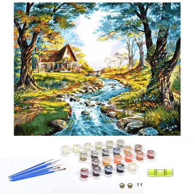 China Paint By Numbers Oil Painting Wholesale OEM ODM DIY Custom Paint By Numbers Kits Sets For Adults And Children Beginner Oil Painting Kit Four Season Tree of Life for sale