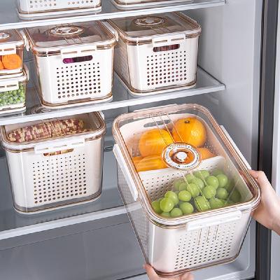 China Amazon Hot Selling Viable Fruit Storage Box Organizer Fridge Vegetables Fresh Containers Refrigerator Storage Boxes&bins for sale