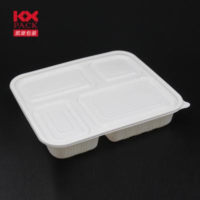 China Food Containers for Fruit and Food Cornstarch Meat Biodegradable Trays with Lid Hotel Restaurant Rectangle Home Food Package for sale