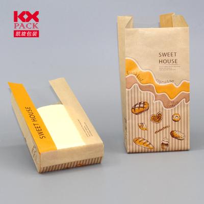 China Food Grade Kraft Paper Moisture Proof Pouch With Clear Window For Toast Packaging for sale