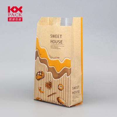 China Food Grade Kraft Paper Moisture Proof Pouch For Bread Packaging for sale