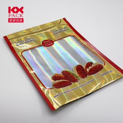 China Disposable Gloden Printed Laminated Plastic Packaging Pouch For Red Dates Packaging for sale