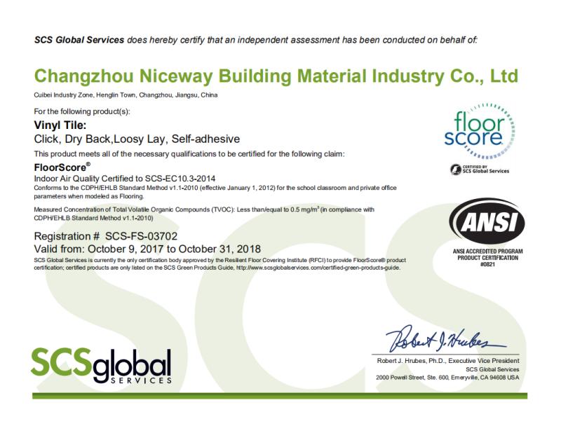 FSC - Changzhou Niceway Building Material Co., Ltd.