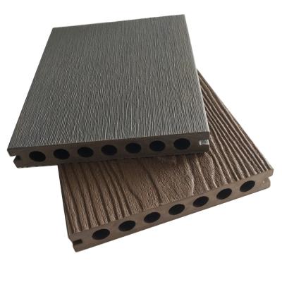 China Co-extrusion flooring waterproof outdoor waterproof decking wpc wood deck deep embossed hollow wpc decking for sale