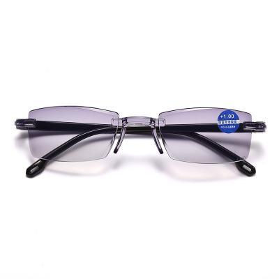 China Slim 2022 HD New Black Men's And Women's Simple Versatile Fashion Frameless Anti-blue Reading Glasses for sale