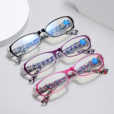 China Retractable Women's Vintage Fashion Printing Older Resin Glass Anti-Blue Light Provident Reading Glasses for sale