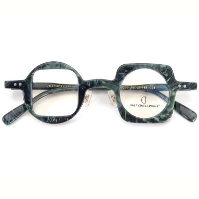 China New HP259 fashionable fiberglass acetate anti myopia glass frame men and women blue lightweight frame for sale