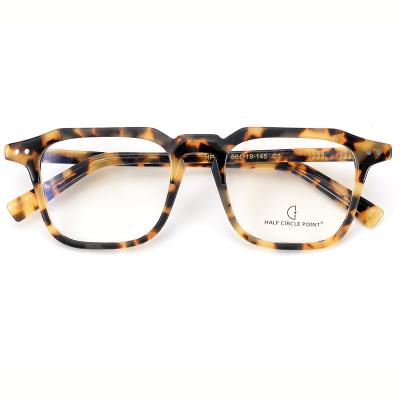 China Fashionable Glass Acetate Glasses Frame Eyewear Vintage Optical Glasses Wholesale for sale