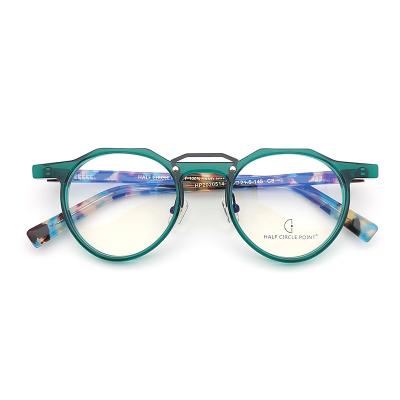 China Custom Fashion Myopic Computer Male Female Vogue Men's Glasses Green Frame Green Optical Frame Free Logo Retro Reading Glasses for sale