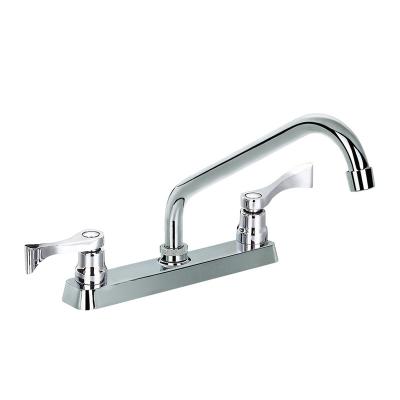 China Cheap Hot Thermostatic Faucets Cold Water Dual Handle Kitchen Mixer Tap Faucet for sale