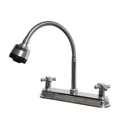 China Wholesale Thermostatic Faucets China Deck Mount Double Handle Kitchen Faucet for sale