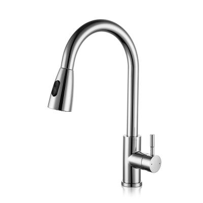 China Thermostatic Faucets Single Handle Zinc Kitchen Sink Faucet Water Taps With Pull Down Sprayer for sale