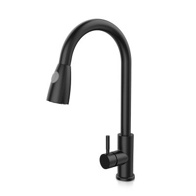 China Modern Thermostatic Faucets Matte Black Pull Out Kitchen Mixer Sink Faucet Water Taps for sale