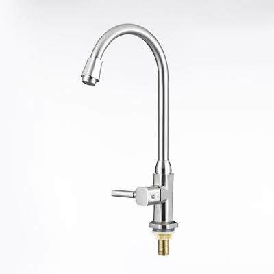 China Modern Single Cold 304 Stainless Steel Kitchen Sink Faucet for sale