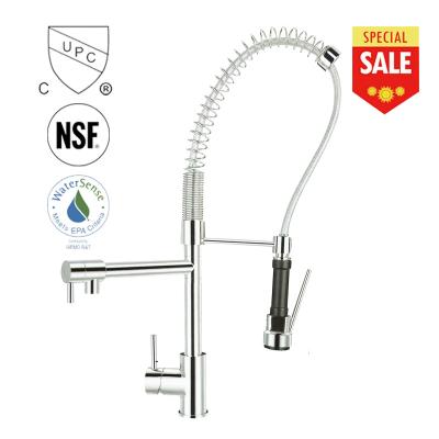 China Thermostatic Faucets Single Handle Pull Down Spring Style Pre-Rinse 3 Way Commercial Kitchen Faucet for sale