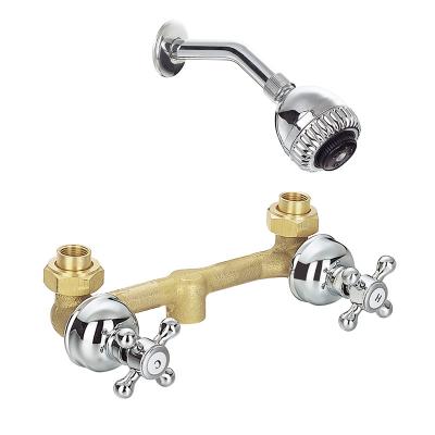 China Without Slide Bar China Factory Brass Body Double Handle Bath Shower Faucet Faucet for sale