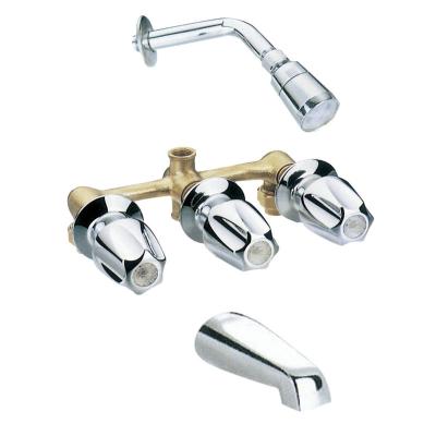 China Holeless Classic Three Sliding Bar Chromed Bathroom Bath Taps Shower Faucets for sale