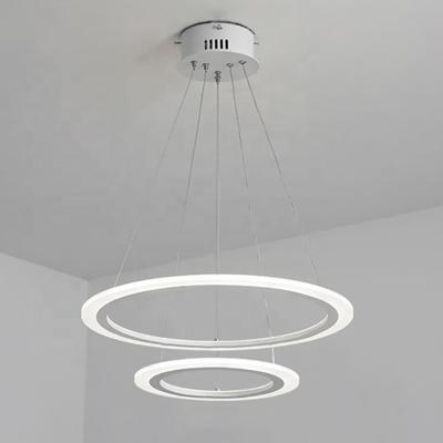 China Modern Hot Selling LED Two Light Round Acrylic Chandelier Living Room Modern Acrylic Lights for sale