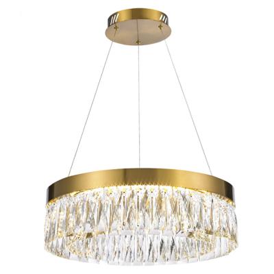 China Gold Pendant Light Crystal Circle Chandelier of New Residential Restaurant Chandelier for sale