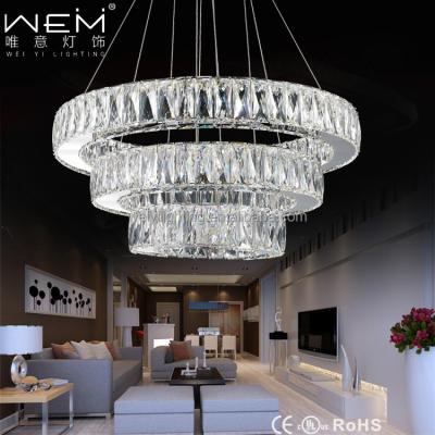 China Modern Modern Decor LED Crystal Chandeliers Light Round Crystal Chandelier Hotel Pendant Light for sale