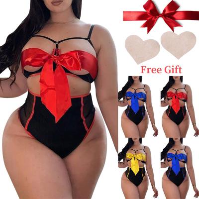 China 2022 viable new plus size transparent lace underwear set sexy two-piece women pajamas sexy lingerie for sale