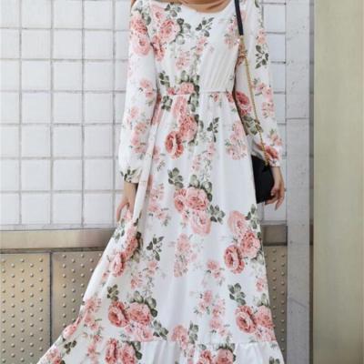 China Muslim Clothing 2022 Wholesale Lady Luxury Dubai Abaya Summer Muslim Dresses Long Sleeve Dress for sale