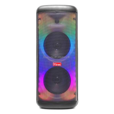 China Phone function new 8 inch party outdoor boombox flame pattern wireless speaker with LED colorful flashing light for sale