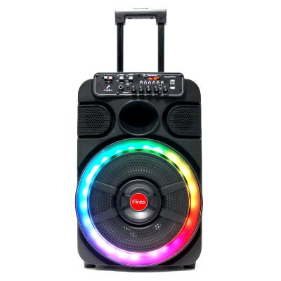 China Hot Selling LED Flashing Light 12inch Colored Rechargeable Lamp Home Theater System Trolley Speaker for sale