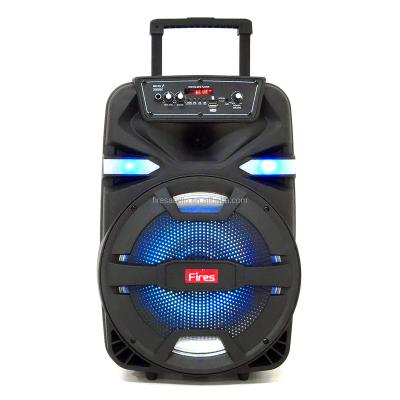 China Colorful LED Light BT Cart Speakers 12inch DJ Boombox With Color Led for sale