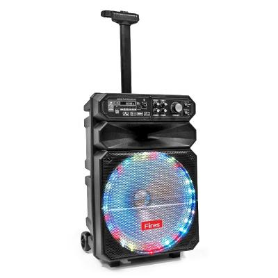 China DJ System 12inch Trolley Portable Wireless PA Active Wireless Speaker With Rechargeable Battery for sale